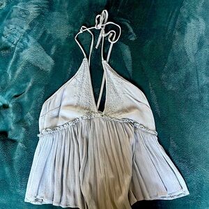 O’Neill Grey Halter Top Small Embroidery